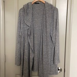 Long cardigan with hood